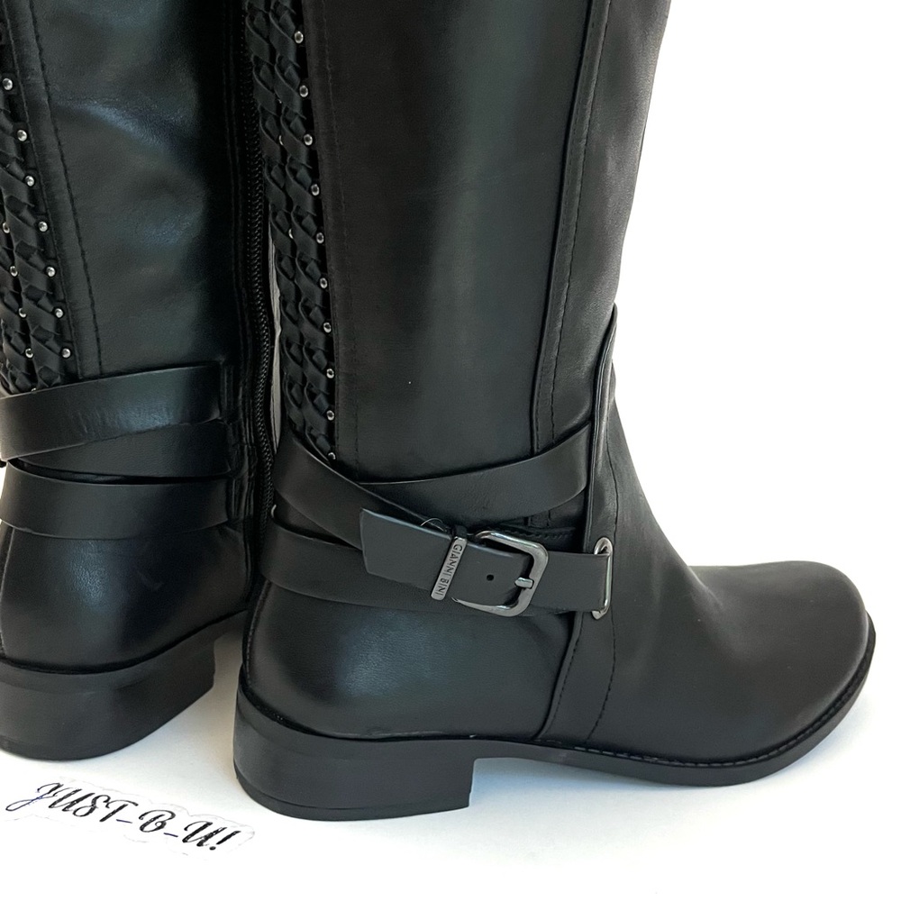 NWT | Gianni Bini | Studded Braided | Leather  | Flat Boots